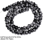 Songxi 5x8mm Natural Snowflake Obsidian Stone Rondelle Beads, Gemstone - Image 2