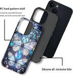 ZHEGAILIAN Case for iPhone 13 14, Stained Glass Butterfly Aesthetic Durable - Image 2