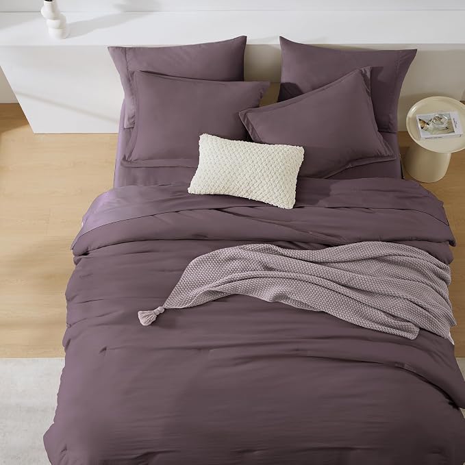 WRENSONGE Full Size Comforter Set- 7 Pieces Artic Plum Bed in a Bag Full Size - Image 5