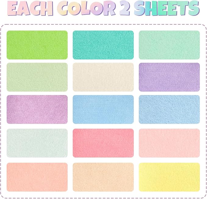 30Pcs Stiff Felt Sheets, 1.5mm Thick Felt Fabric Sheets | Non Woven Polyester - Image 2