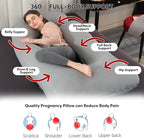 U-Shaped Pregnancy Pillow for Sleeping, Full Body Support for Back, HIPS & - Image 3
