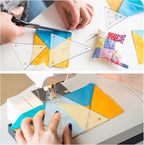 BENECREAT 6Pcs Free Motion Triangle Quilting Template Set, Acrylic Transparent - Image 7
