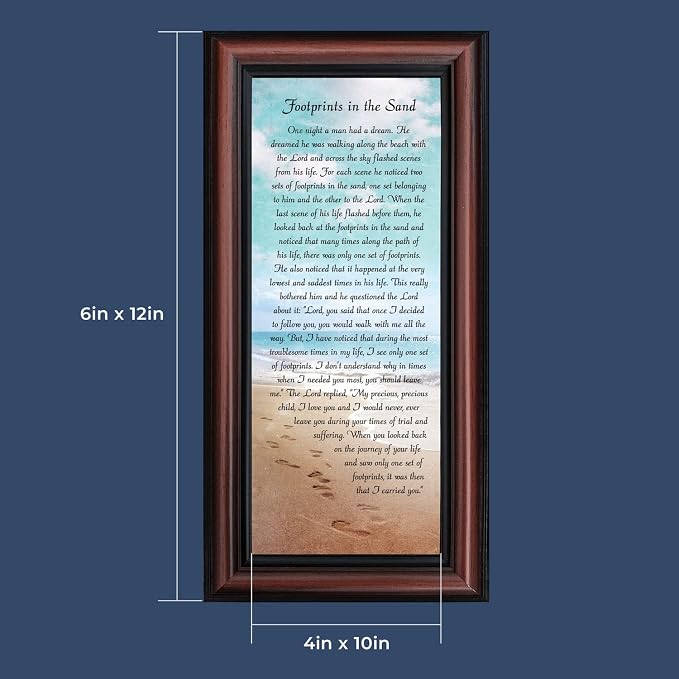 Footprints in the Sand Inspirational Wall Art, Beach Decor, Christian Gifts - Image 3