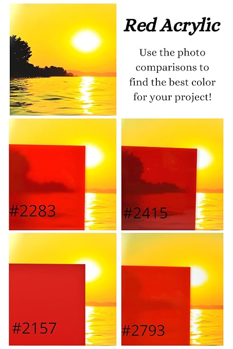 BuyPlastic 2793 Red Solid Colored Acrylic Plexiglass Sheet, Choose Size and - Image 2