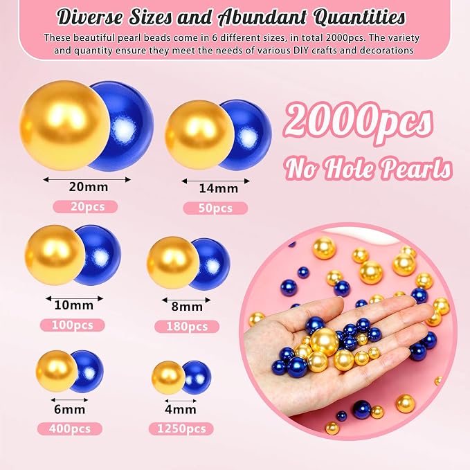 2000PCS Pearls for Crafting, Candles Centerpiece, DIY Crafts, Jewelry Making - Image 2