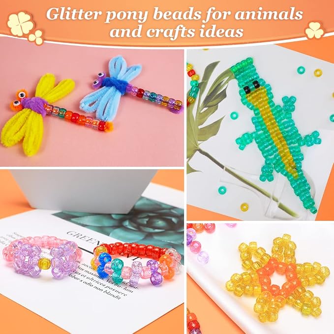 1000 Pony Beads, 6x9 mm Large Beads, Hair Beads, Beads - Image 5