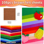 IOOLEEM Brown Felt Sheets, Pre-Cut - Image 2