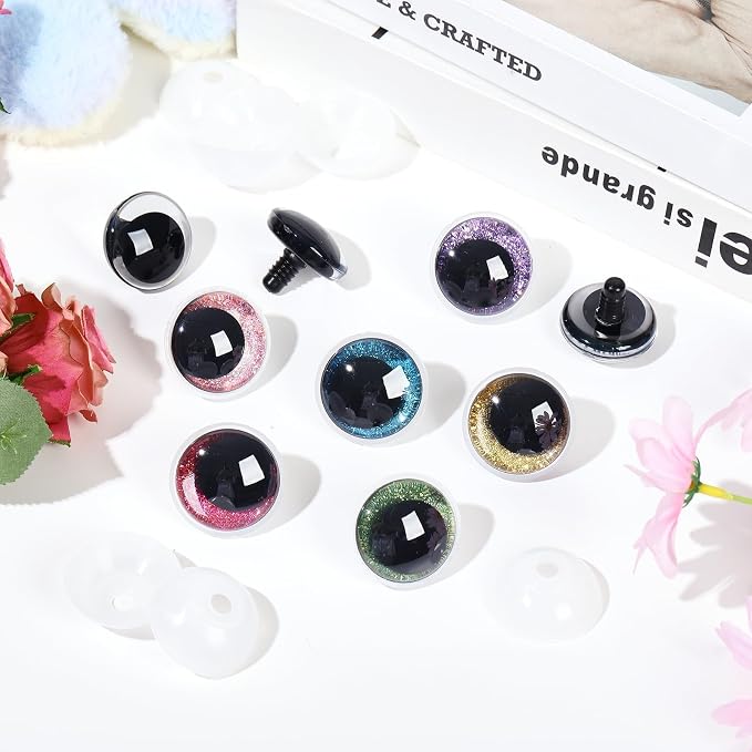 MUCUNNIA 120pcs 30mm Sparkle Moon Safety Eyes - Image 9