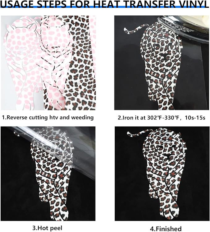FUNKAKA Leopard Print Heat Transfer Vinyl HTV Rolls - Image 5