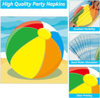 Qyeahkj 50 Guests Beach Pool Ball Party Plates and Napkins Tableware Set Summer - Image 4