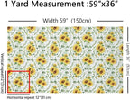 Rustic Sunflowers Fabric by The Yard, Watercolor Floral Flannel Polyester Fabric - Image 2