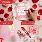 72 PCS 3x3 Inch Valentine‘s Day Stencils - Image 9