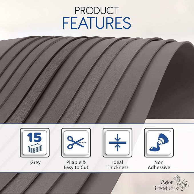 Grey EVA Foam Sheets for Crafts, 9 x 12 Inch, 2mm Thickness – Ideal for DIY - Image 4