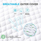VVZ Cooling Bed Pillows Queen Size Set of 2, Shredded Memory Foam Pillows - Image 6