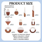 FASHEWELRY 20Pcs Resin & Wood Pendants 10 Styles Rectangle Teardrop Rhombus - Image 4