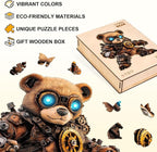 Cyber Bear Puzzles Adults Gifts Wooden 195 Pieces 13.4 * 11.5in - Image 2