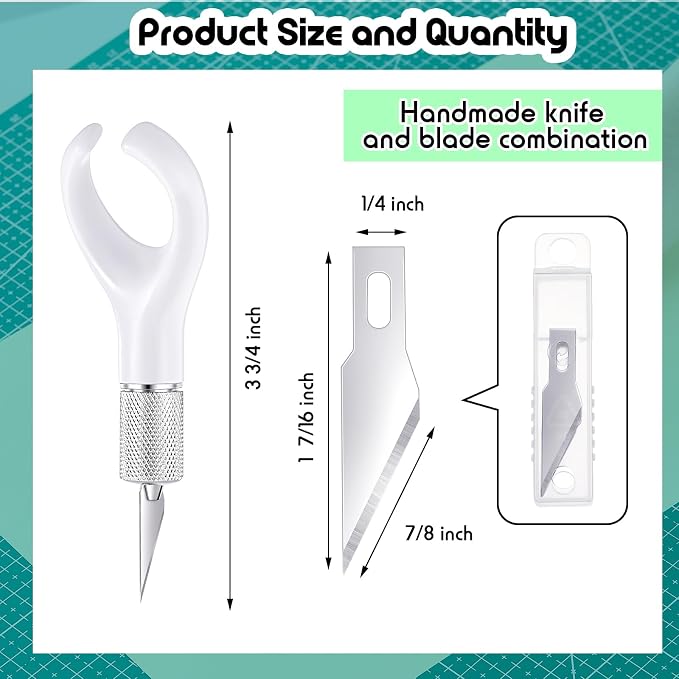 Lasnten 8 Set Fingertip Craft Knife 4.2 Inch Finger Detail Knife - Image 2