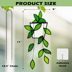 Plant Stained Glass, Stained Glass Window Hanging, Real Handmade Suncatcher - Image 3