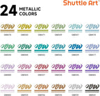 Shuttle Art Automatic Ink Control Acrylic Paint Markers, 24 Metallic Colors - Image 2