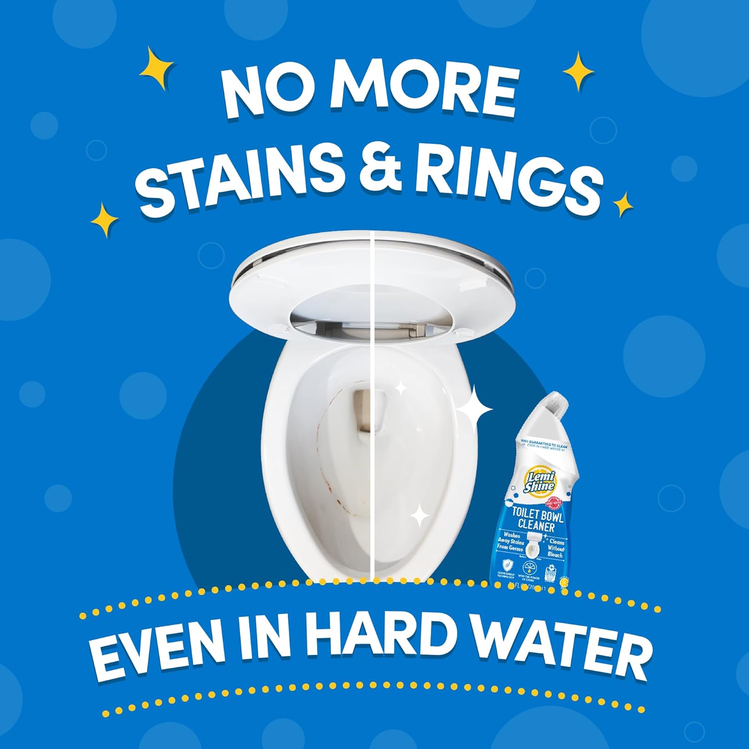 Lemi Shine Toilet Bowl Cleaner - Bleach-Free Toilet Cleaner - Removes Tough Stains and Odor - 24 fl oz (6 Pack)