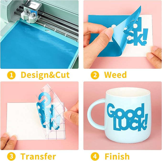 Light Blue Permanent Adhesive Vinyl Roll - Image 3
