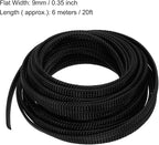 uxcell PET Expandable Sleeving 20ft 1/4" Black Cable Management Sleeve Cord - Image 3