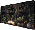 Desk Mat Green Bonsai Library Book Mouse Pad Big Vintage Aesthetic Desk Pad by YKJWW