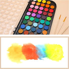 Artecho 48 Colors Watercolor Paint Set, Portable Travel Watercolor Cake Kit - Image 3