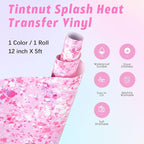 Tintnut Pink White Splash Heat Transfer Vinyl Roll, stretch washable, works - Image 2