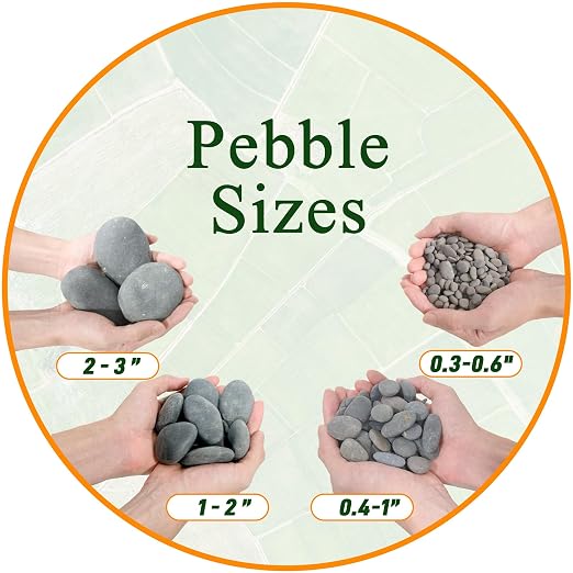 Quibbay 45 LB Natural River Rocks Mexican Beach Pebbles, 0.3-0.6 Inch Natural - Image 2