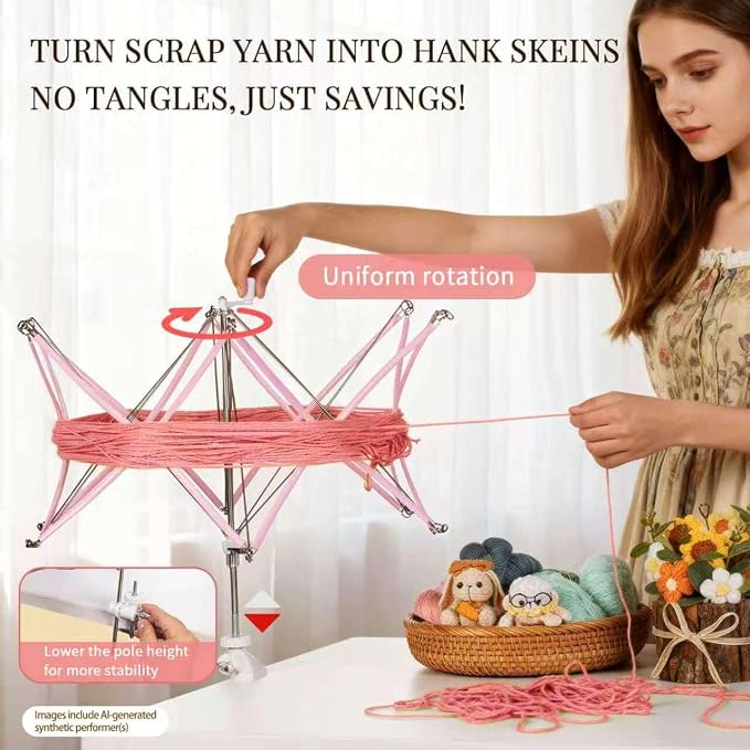 SPEENSUN Yarn Winder and Swift Combo, Efficient 3.5 OZ Yarn Cake Maker - Image 4
