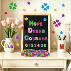 616PCS Glitter Foam Letter Stickers, Colorful Alphabet Number Stickers - Image 5
