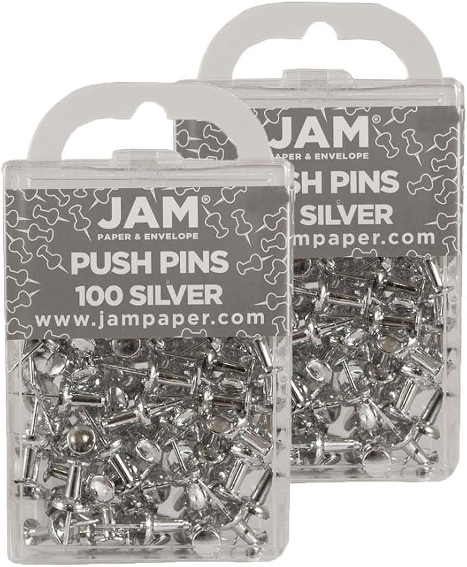 JAM PAPER Colorful Push Pins by JAMPaper