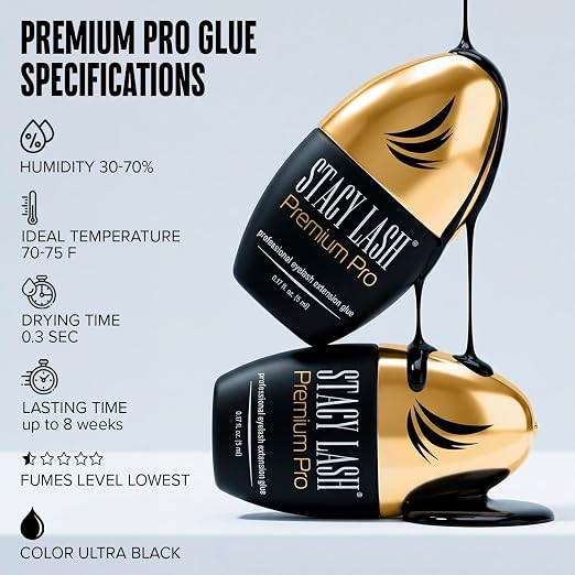 STACY LASH Premium Pro Eyelash Extension Glue 5ml 0.17 fl. oz./ Upgraded Low - Image 4