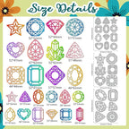 24 Styles Diamond Crystal Metal Cutting Dies Various Gemstones Die Cuts Carbon - Image 2