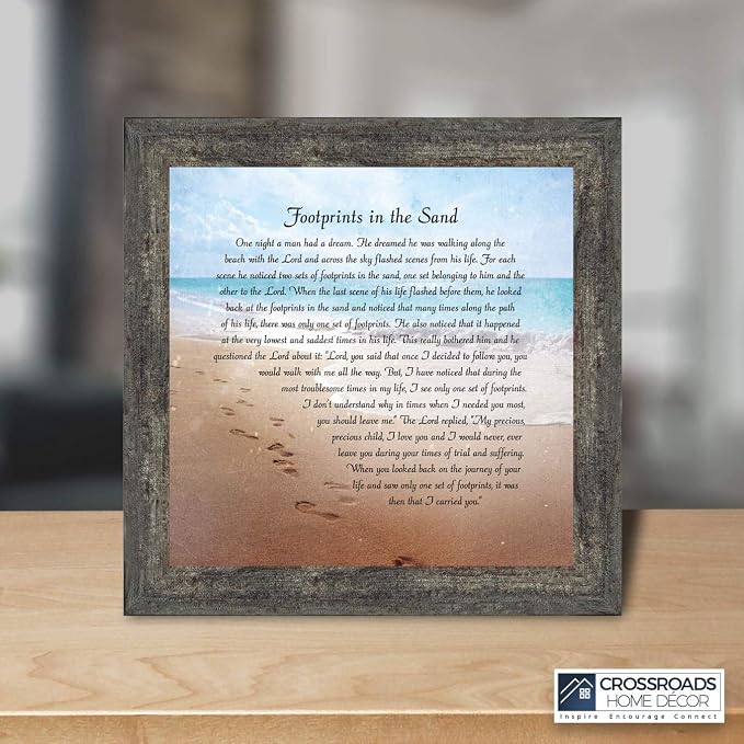 Footprints in the Sand Inspirational Wall Art, Beach Decor, Christian Gifts - Image 4