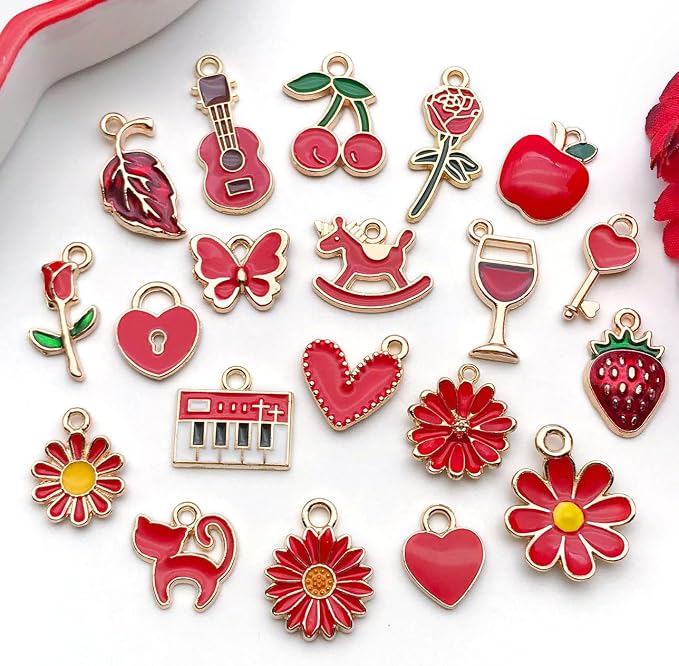 WOCRAFT 40pcs 20 pairs Assorted Enamel Bracelet Charms - Image 2