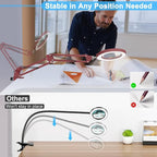 10X Magnifying Glass with Light and Clamp, Real Glass Stand Lighted Magnifier - Image 6