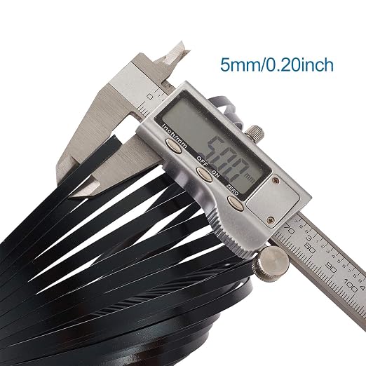 Fashewelry 32.8Ft 5mm Aluminum Flat Wire Black Bendable Metal Craft Wire Strip - Image 6