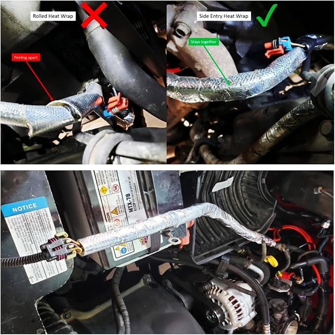 13mm - 1/2" Self Closed Aluminized Sleeve Heat Shield Protection Side Entry - Image 3