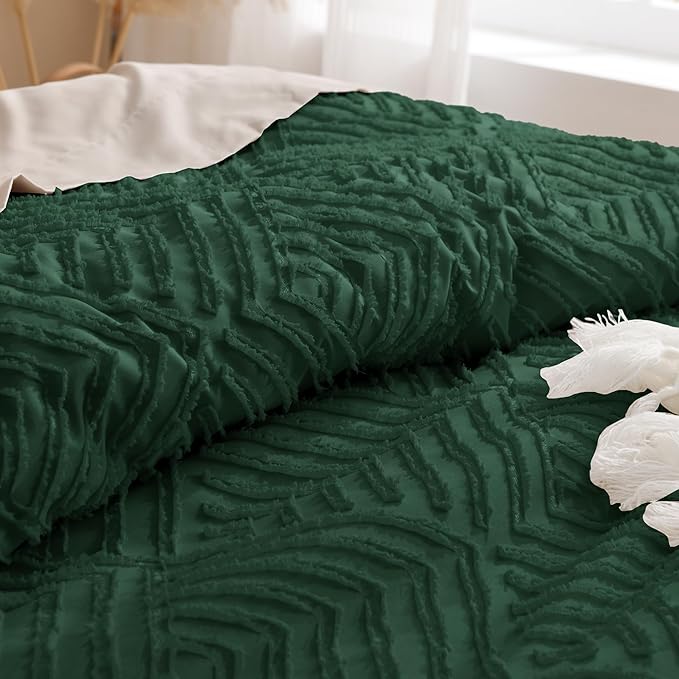 Andency Dark Emerald Green Oversized Comforter King Size 120"x98", 3 Pieces - Image 5