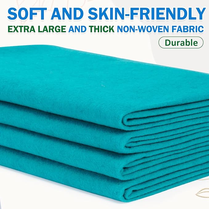 XSEINO Peacock Blue Large Felt Fabric 72" X 36 ", 1.4 mm Thick Soft Felt Fabric - Image 6