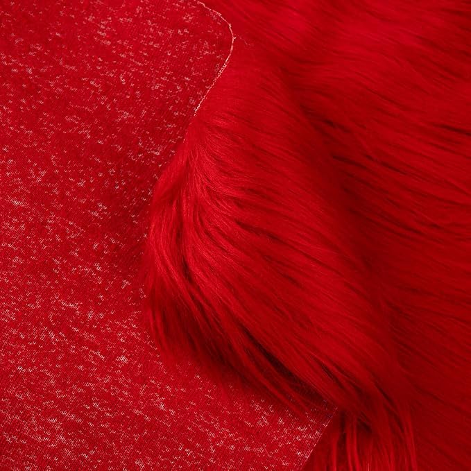 Red Faux Fur Fabric by The Yard - Image 5
