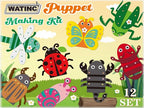 WATINC 12 Pcs Hand Puppet Making Kit, Art Craft Felt Sock Puppet Toys, Creative - Image 7