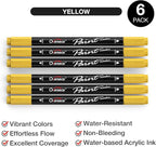 Overseas 6 Yellow Acrylic Paint Markers, Dual Tip Paint Pens Acrylic Marker | - Image 2