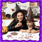 Augshy 700Pcs Halloween Skull Beads, Colorful Skeleton Skull Head Shape Beads - Image 6