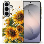 for Samsung Galaxy S26 Case, Sunflowers Bees Pattern Glossy 2 in 1 Shockproof - Image 2