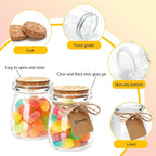 3.4 oz Small Glass Jar with Cork Lids, Pudding Yogurt Jar - Image 3