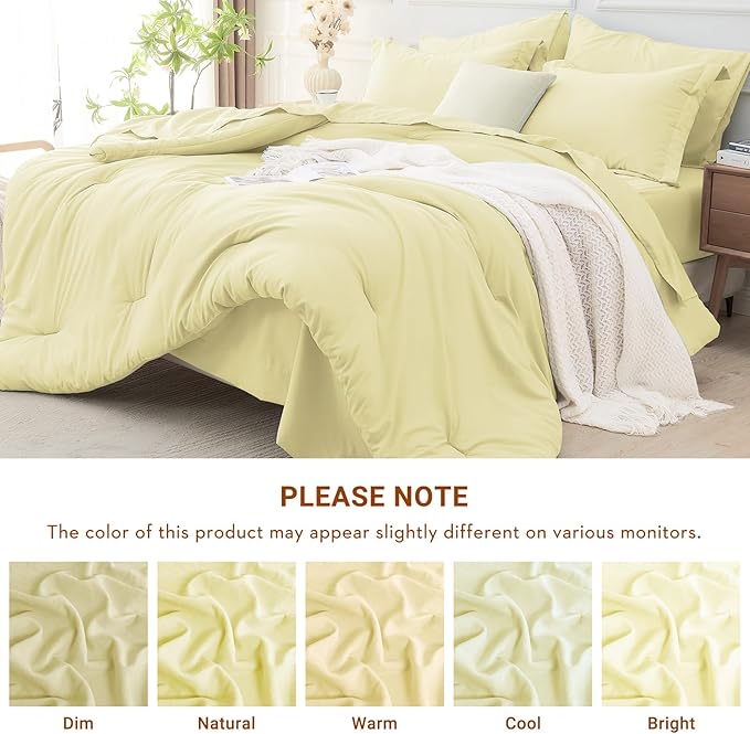 MUXHOMO 7 Pieces Queen Comforter Set, Soft Bed in a Bag Queen Size, All Season - Image 6