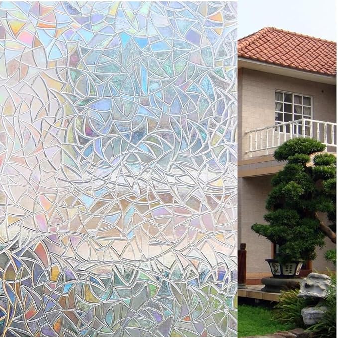 Bloss Rainbow Window Privacy Film Stained Glass Window Film 3D Decorative by Bloss